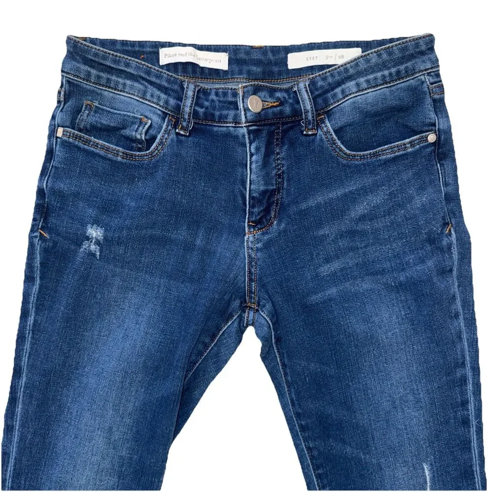 Anthropologie Pilcro & the Letterpress Stet Skinny Jeans Size 28 Medium Wash